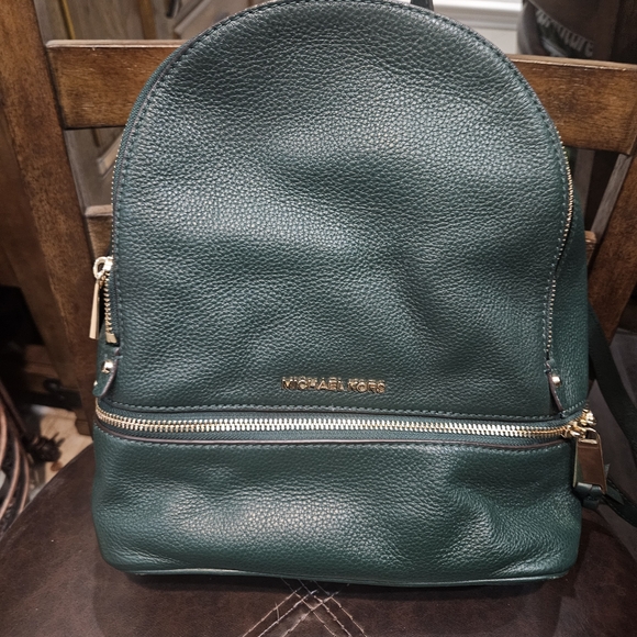 MICHAEL Michael Kors Forest Green Backpack with Gold Details - Picture 2 of 5